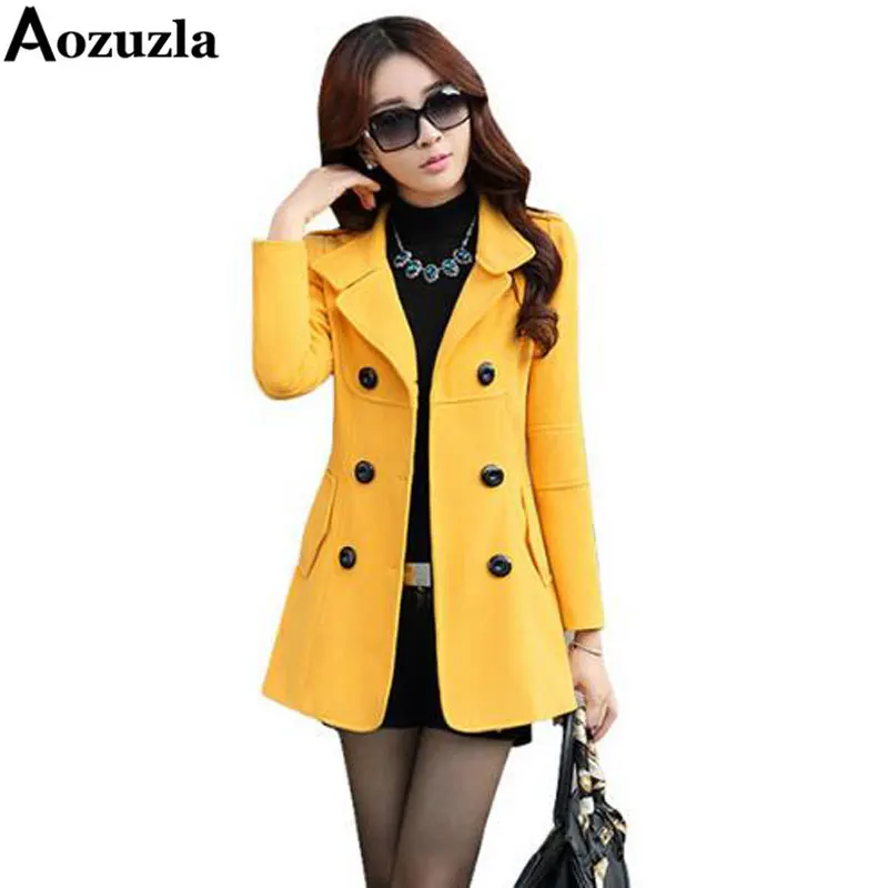 Women Blazers And Jackets 2016 Fashionable Plus Size M-3XL Double Breasted Button Blazers Wool Coat Winter Blaser Femenino Y466