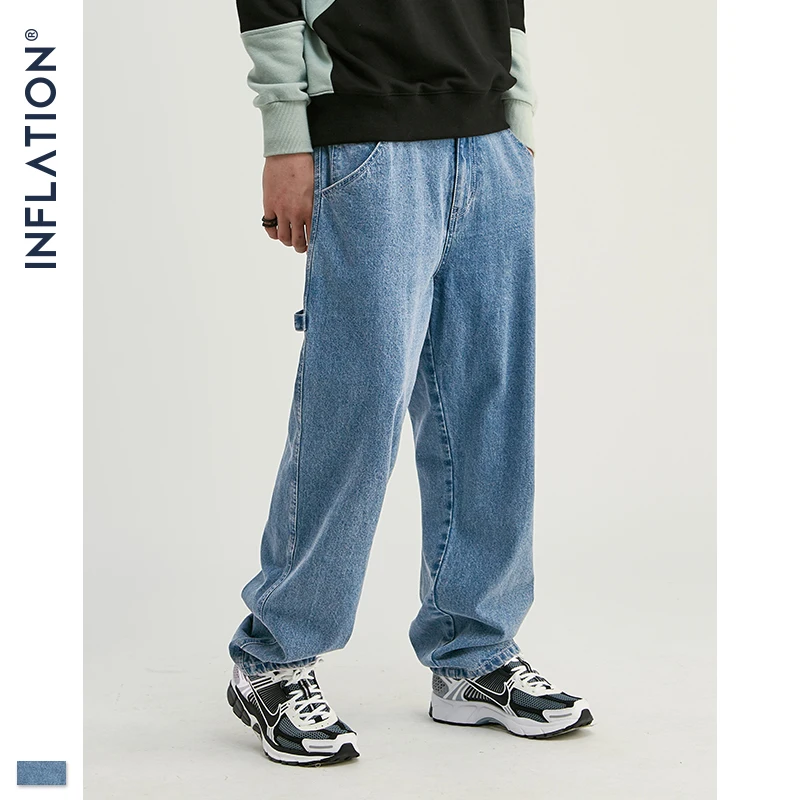 Джинсы INFLATION Fashion Modis мужские уличные свободные прямые джинсы Мужские 2020 AW