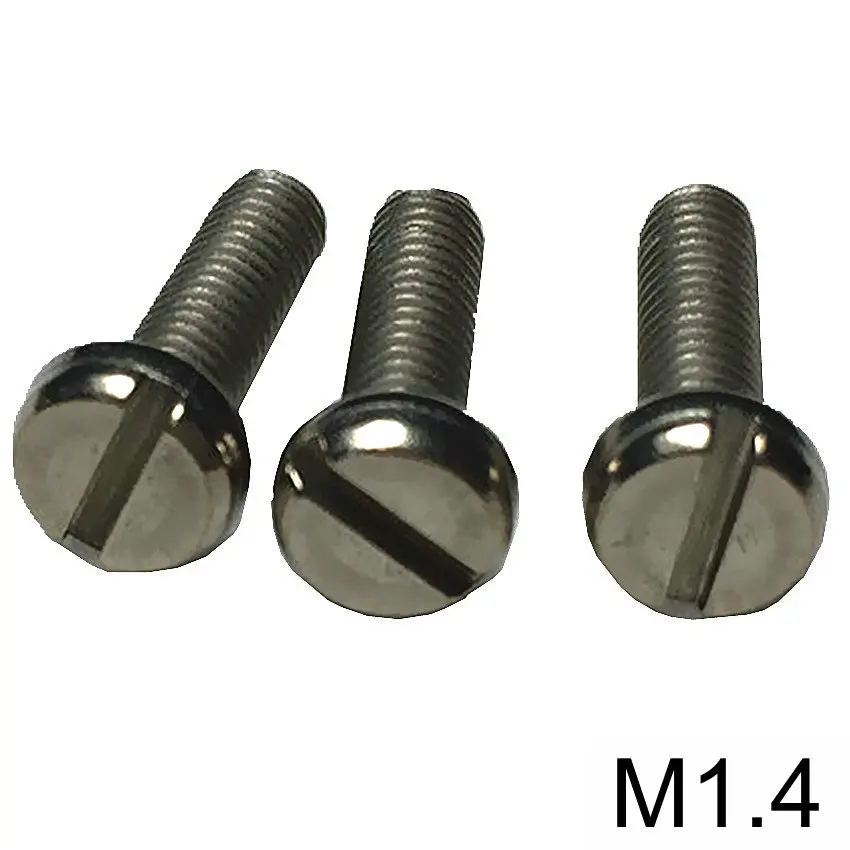 Titanium Bolt Ti Bolts M1.4 x2 12mm DIN84 Column Slotted Drive 6pcs