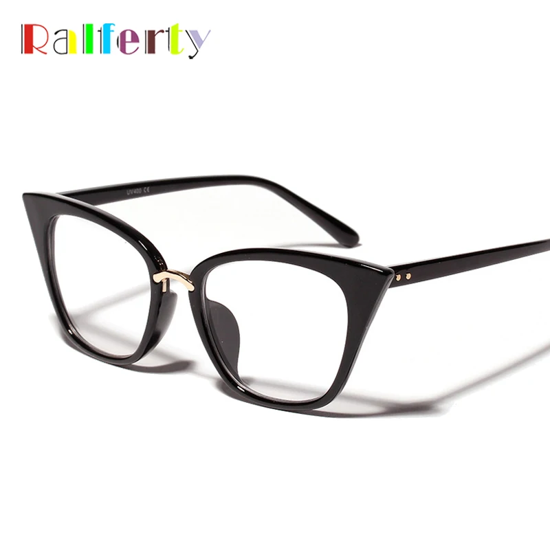 

Ralferty Cat Eye Glasses Frame Prescription Eyewear For Women Retro Clear Eyeglasses Black Frames For Optic Myopia Glases W18700