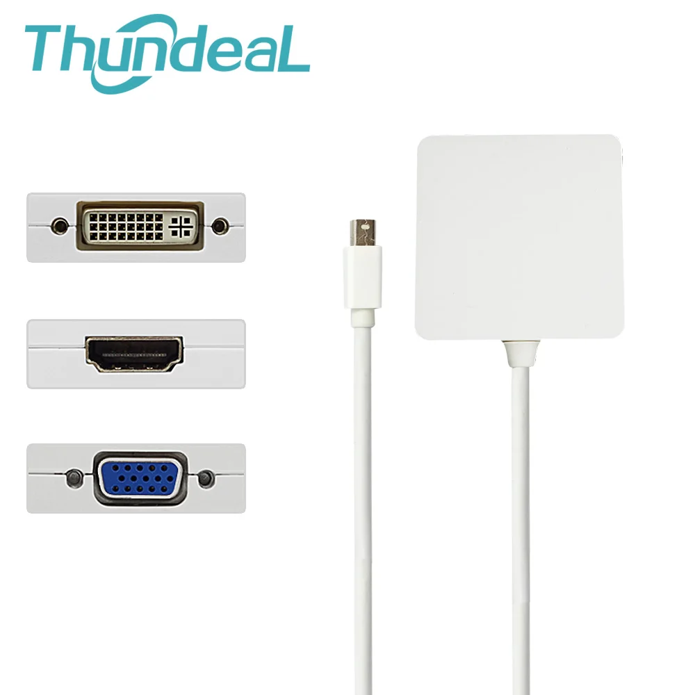 Thunder 3 в 1HDMI/USB ТВ конвертер DP Мужской Дисплей порт к HDMI Женский DVI VGA дисплей кабель