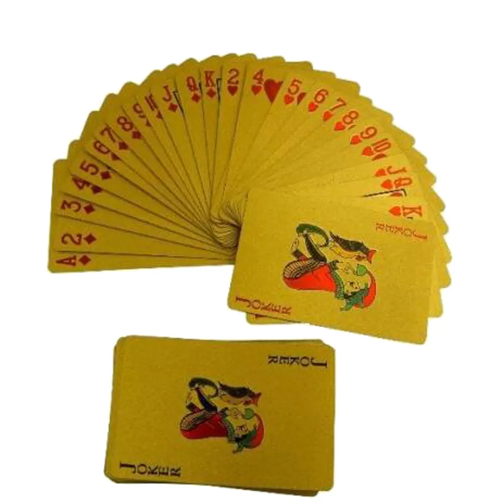 Hot Sale Playing Cards With 24K Gold Leaf And Dollar Design Full Deck Poker Game Set Plastic Magic Card Waterproof Cards Magic