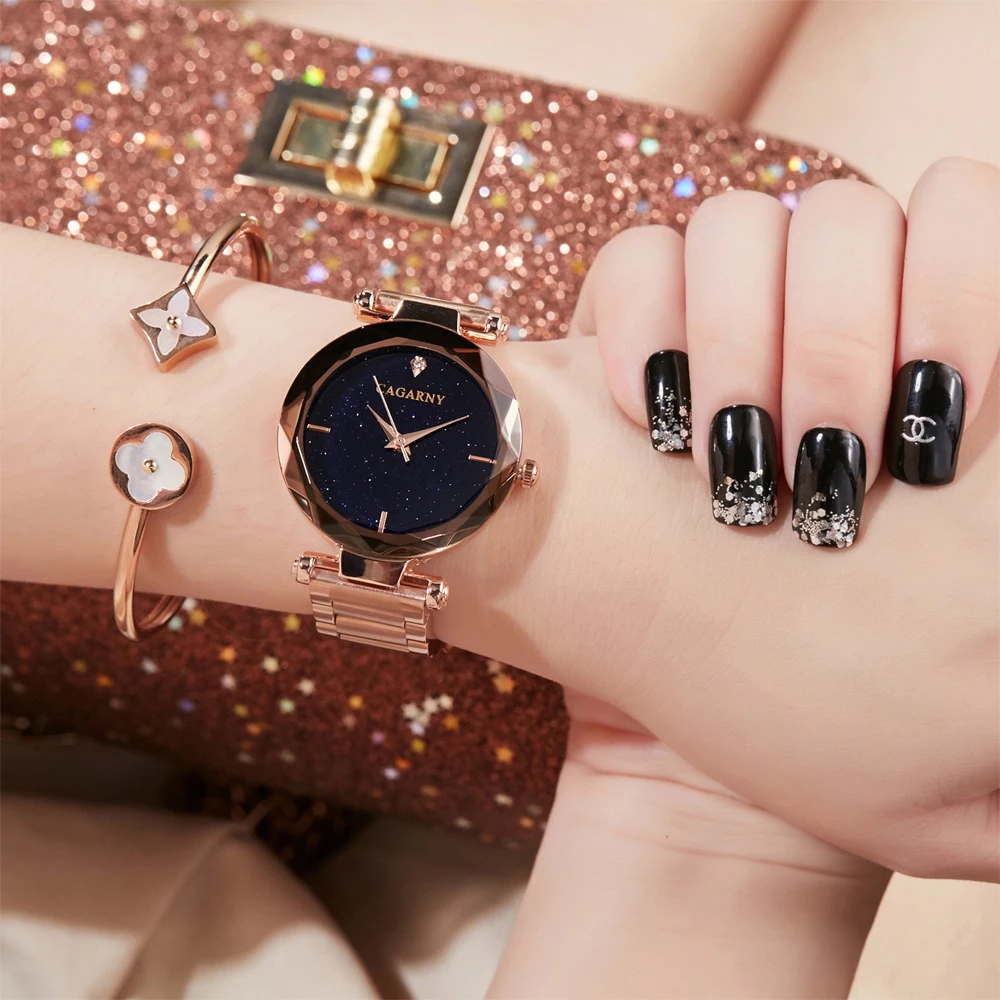 2018  2019 top luxury brand watch for women ladies vogue wristwatches quartz watch rose gold steel band free shipping (8)