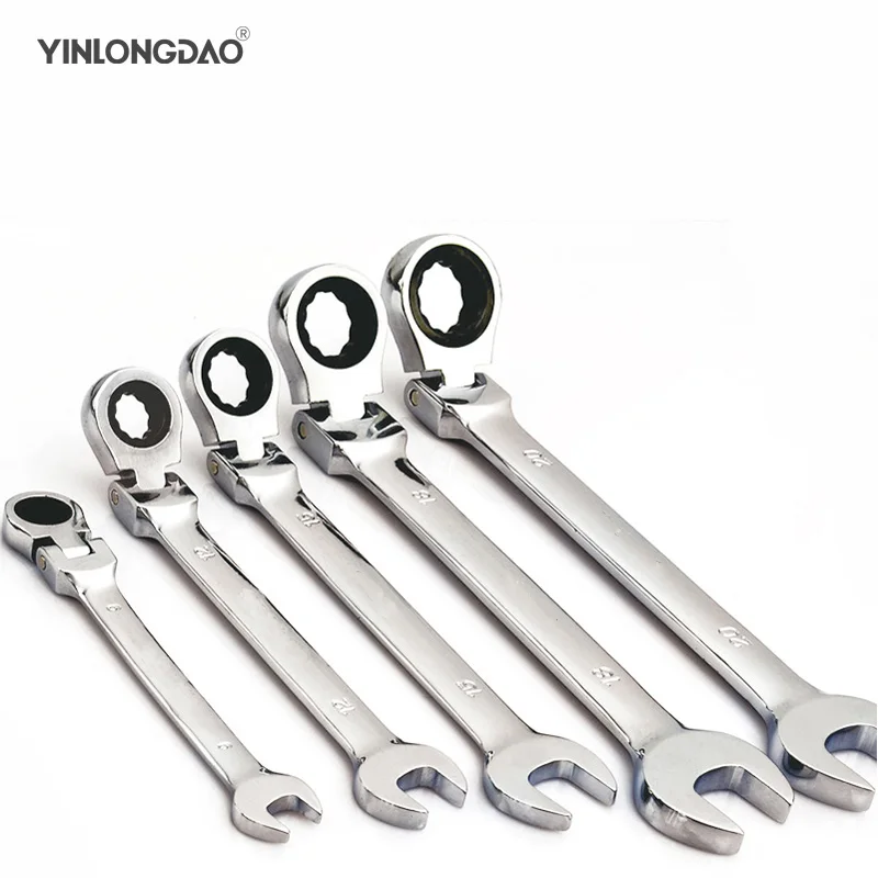 

Double End Wrench Tool Set Flexible Head Combination Ratchet Wrench Dual-use Adjustable Wrench Chromium-vanadium Steel