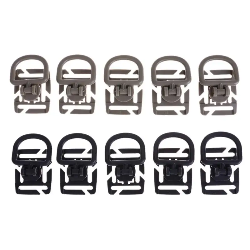 

5pcs/Pack Molle Tactical Webbing Carabiner 360 Rotation Backpack Buckle Sternum Strap System Swivel D-Ring Rotation POM Buckle