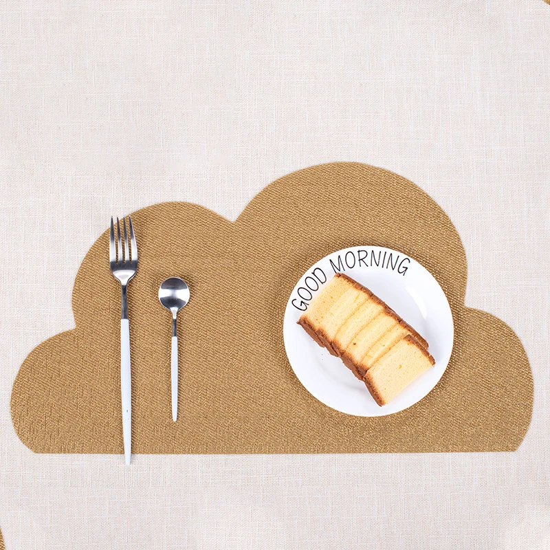 

4pcs/lot PVC Minimalist Table Mat Cloud Shaped Placemats Waterproof Tablecloth Coaster Pad Heat Insulation Dinner Table Pad