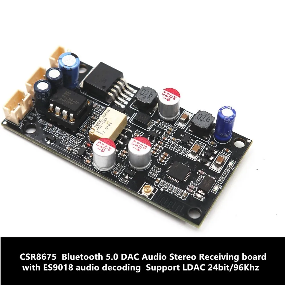 

CSR8675 Bluetooth 5.0 DAC Audio Stereo Receiving board with ES9018 audio decoding Support LDAC 24bit/96Khz