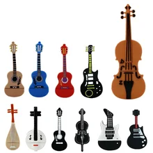 Хит, мультяшный музыкальный инструмент, скрипка, ручка-накопитель, 4 ГБ, 8 ГБ, 16 ГБ, usb флеш-накопитель, 32 ГБ, 64 ГБ, флешка для гитары, флеш-карта памяти, u диск