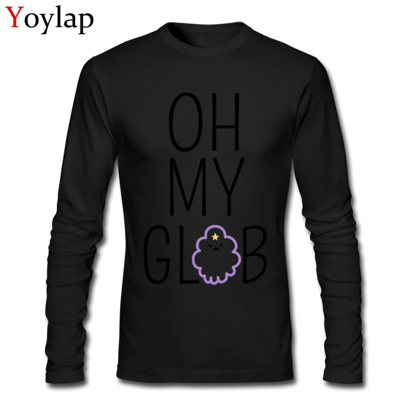 Oh My Glob O-Neck Men T Shirts Summer Casual Tops T Shirt Long Sleeve Latest 100% Cotton Normal Clothing Shirt Top Quality Oh My Glob black