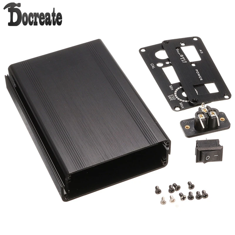 

DIY T12 Digital Soldering Iron Station Aluminum Black Shell Case Power Socket Switch