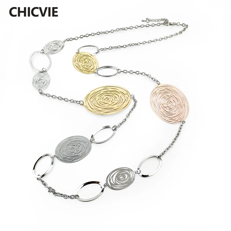 

Summer Style Statement Necklaces For Women Vintage Oval Hollow Gold Silver Plated Long Necklace Accessories Jewelry SNE150002