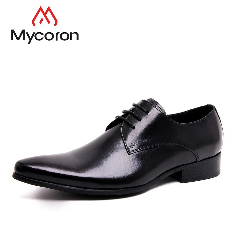 

MYCORON Luxury Designer Mens Formal Shoes Genuine Leather Boots Comfortable Shoes Lace-Up Men Shoes Sapatos Masculinos
