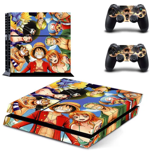 Аниме one piece Луффи наклейка для PS4 виниловая наклейка, стикер для консоли sony Playstation 4 и 2 контроллера наклейка для PS4 стикер - Цвет: DPTM0405