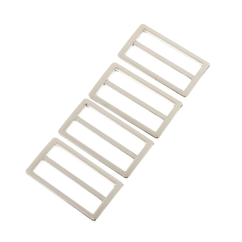 4Pcs Metal Tri Glide Slide Buckles Backpack Straps Adjuster Buckles 38mm Webbing Slider