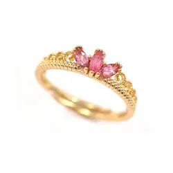 Персонализированные натуральный розовый турмалин драгоценных камней кольцо светлое золото Обручение Реальные серебро 925 кольца подарки