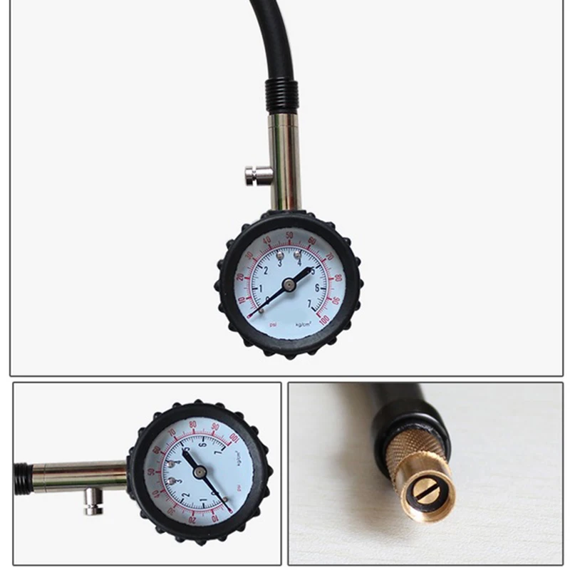 

New Long Tube Auto Car Bike Motor Tyre Air Pressure Gauge Meter Vehicle Tester Monitoring System CSL2018