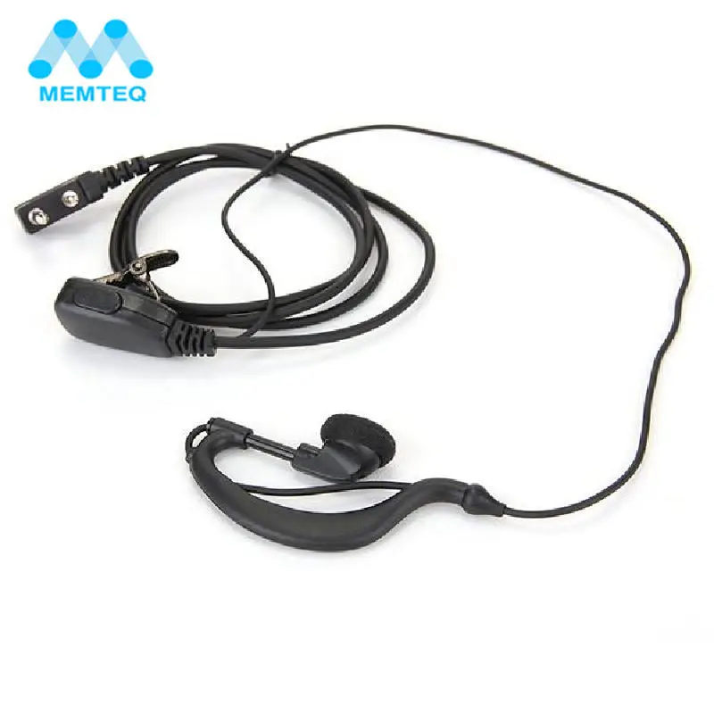 

MEMTEQ Professional Earhanger Headset Earpiece Earphone Mic for Kenwood Walkie Talkie Rad Radio 2 Pin Headphones High Quality