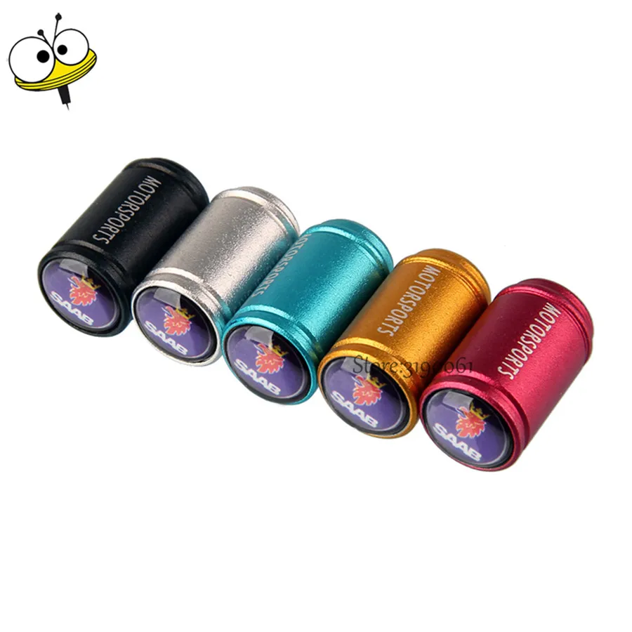 

Car Styling Auto Wheel Tire Valve Caps Covers Rim Sticker For SAAB 9-3 9-5 9-7 92 93 97X 96 99 900 9000 Phoenix Sonett 9-4X 9-X