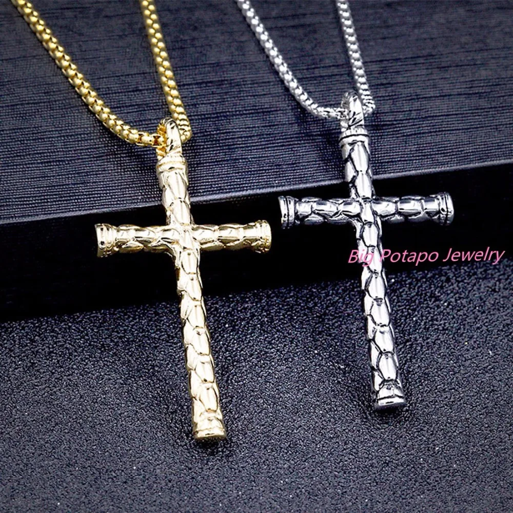 Fashion Cross Necklaces & Pendants Women/Men Christmas Gifts Gold Color