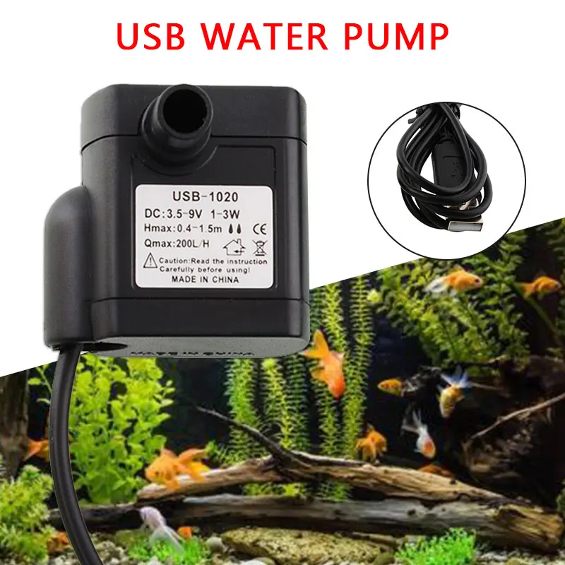 

1.5M 3.5-9V Water Pump USB Waterproof Circulating Aquarium Mini