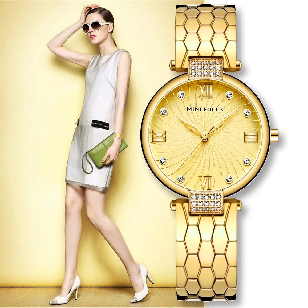 

Gold Women Watches 2019 Forever Color Dress Ladies Watch Bracelet Fashion Women Watch Rhinestones Relogio Feminino