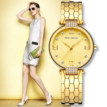 

Gold Women Watches 2019 Forever Color Dress Ladies Watch Bracelet Fashion Women Watch Rhinestones Relogio Feminino
