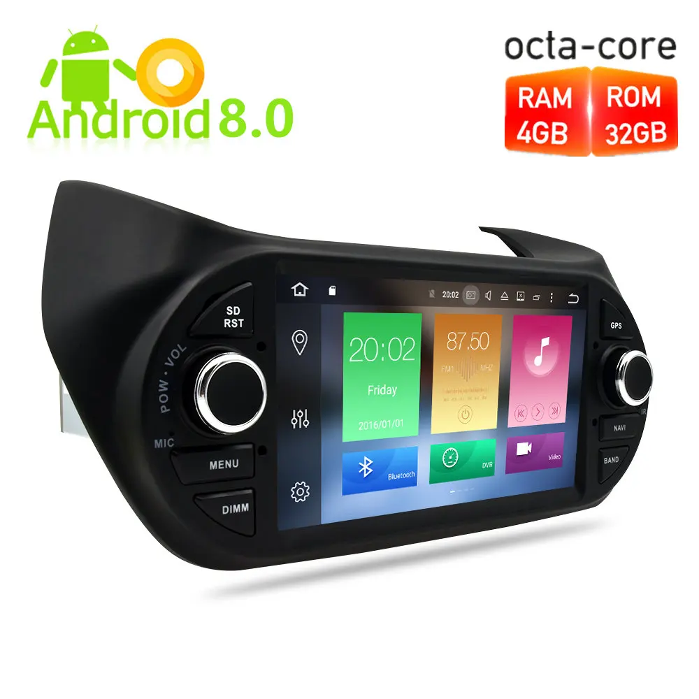 Android7.1/8.0 Car Radio GPS Navigation Stereo For Fiat Fiorino Qubo Citroen Nemo Peugeot Bipper 2008-2015 Auto Multimedia