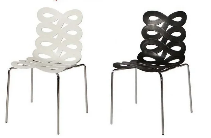 The fashion and art dining chair, hollow chairs, plastic+ metal, metal furniture,modern dining room chairs