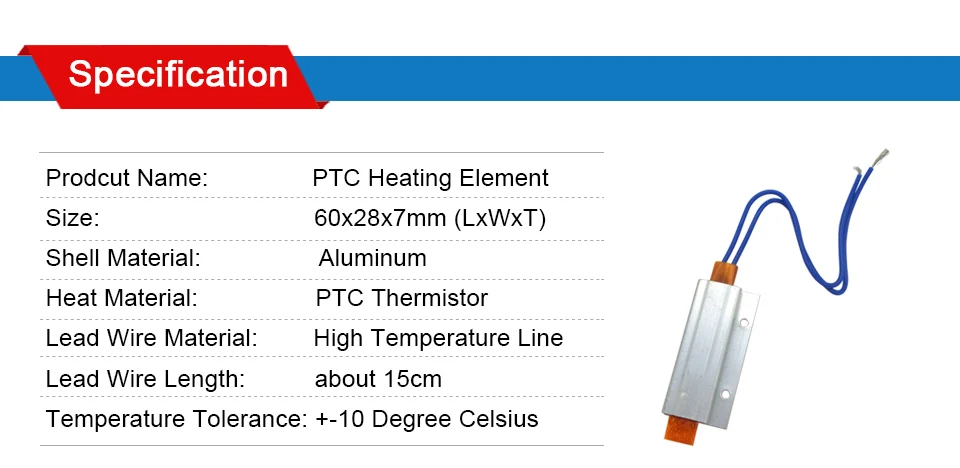 LJXH 60x28x7 мм 12 V 2 шт./лот PTC нагревательный элемент нагреватель плиты 60/120/180 градусов постоянная Температура нагреватель