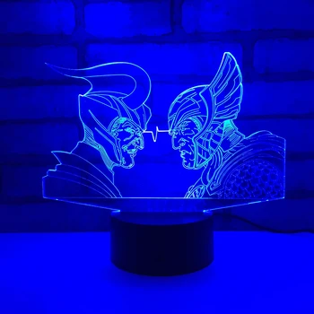 

Thor Loki LED RGB Night Light 7 Color Change Desk Light Action Figures 1843 Boys Girls Christmas Toys