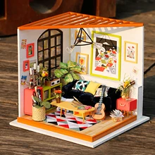 DIY Кукольный дом деревянный кукольный домик miniaturas мебель игрушки ручной сборки модель дома подарок для детей Касс музыка номер DG106# E