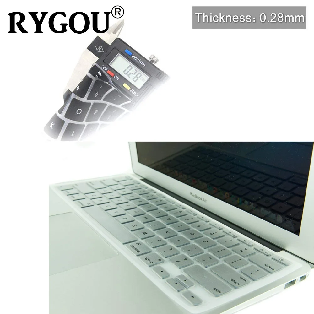 Русской и английской системой ISO Европейский раскладка клавиатуры защитная крышка клавиатуры кожного покрова совместимый для MacBook Air 11 дюймов(модели: A1370& A1465