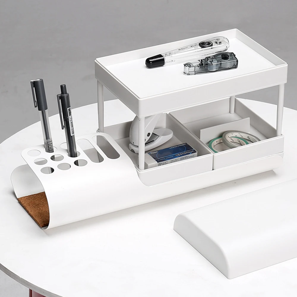 Office Desktop Stationery Container Cosmetics Toiletries Jewelry Storage Box Organizer Plastic Home Sundries Case | Дом и сад