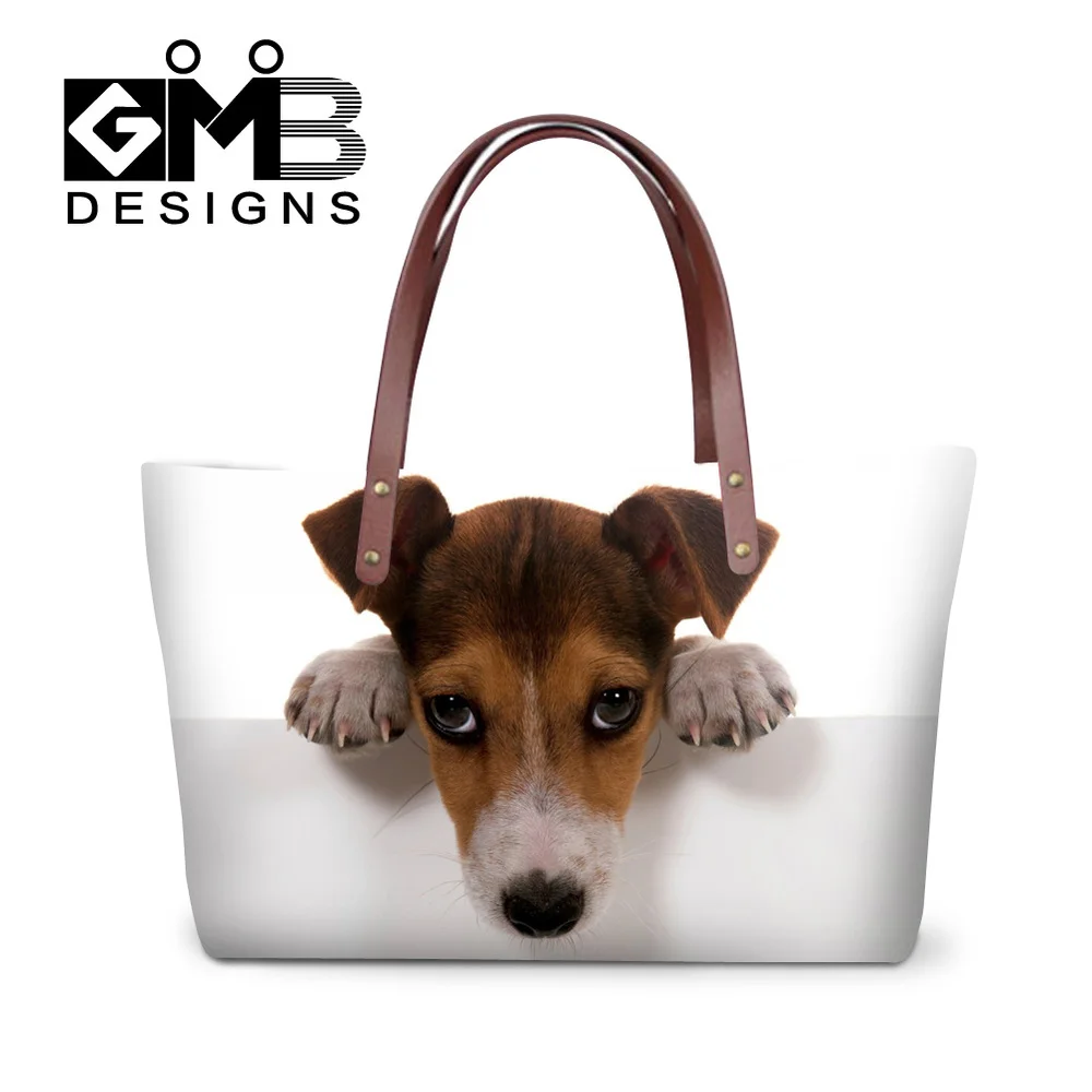 Модные женские сумки с 3D принтом животных Симпатичные кошки и собаки сумка на плечо Средняя сумка пляжная сумка для леди высокого качества Bolsa Feminina - Цвет: Светло-зеленый