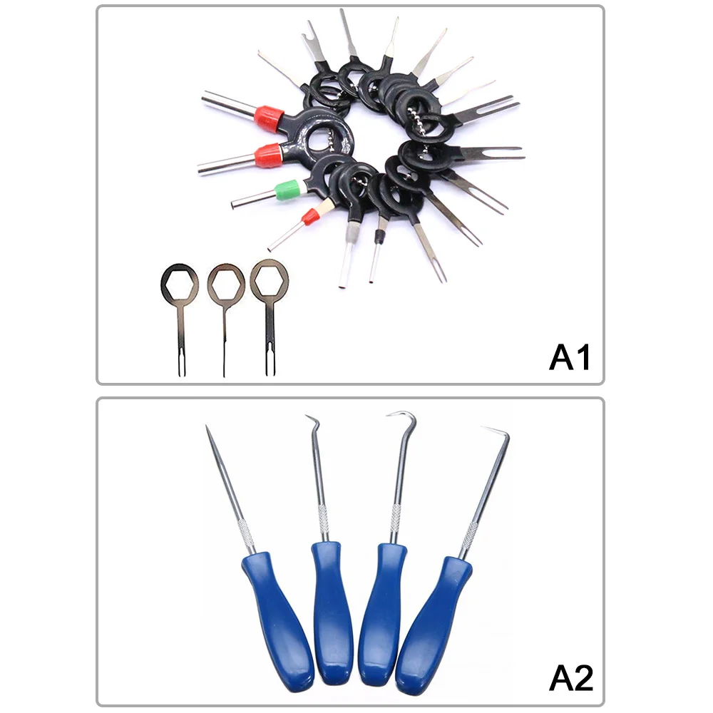 21pcs/set Car Terminal Removal Electrical Wiring Crimp Connector Pin Extractor Kit Automobiles Terminal Repair Hand Tools Tool