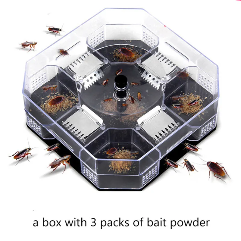 2018 Reusable Cockroach Trap Box Cockroach Killer Bait Trap Effective