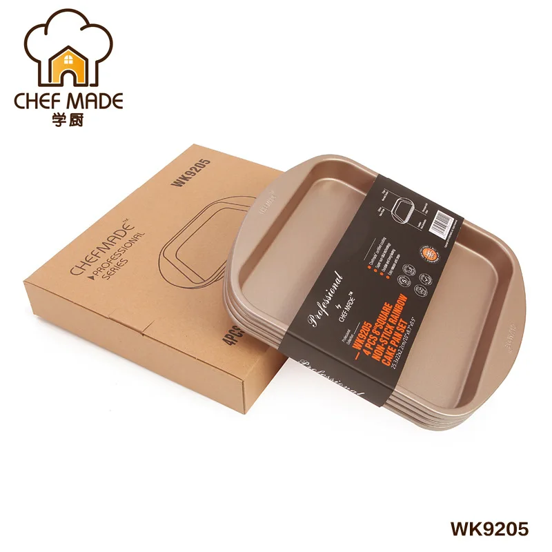 melhor Chef Made Íris Bolo Baking Mold 8 Polegada Não stick Quadrado Nu Bolo Panelas de Cozimento Bakeware Molde Do Bolo Casa assadeira
