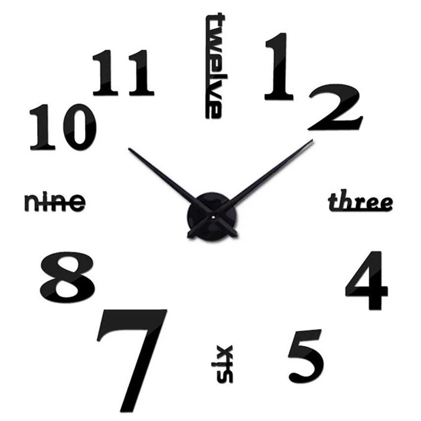 

Self Adhesive Wall Clock Gold Black Hands Quartz Single Face Wall clock Creative Wall Sticker 3D Corridor Decorative Wall Clocks