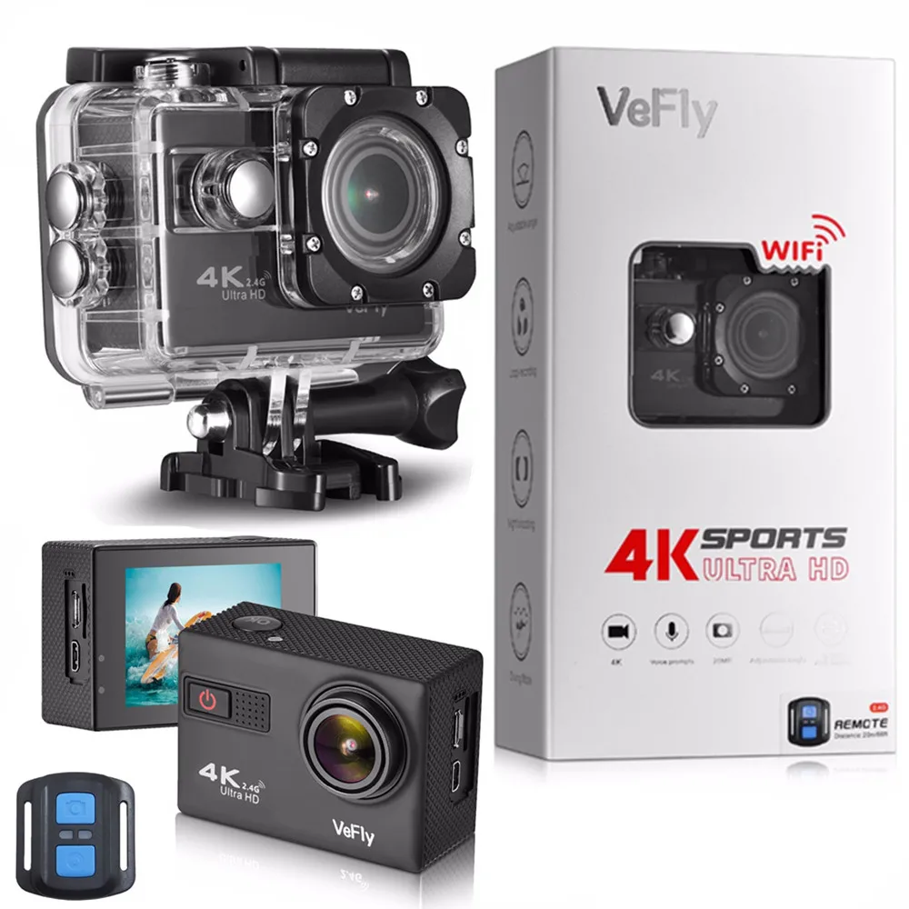 Спортивная экшн видеокамера VeFly s камера 4k dvr Wi Fi дистанционное управление hdmi ultra