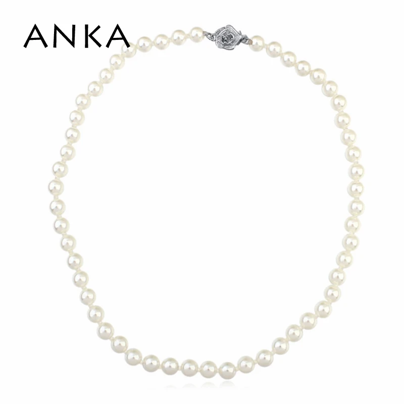 

2015 Rushed Trendy Colar Hot Sale rose flower button pearl Chokers Necklace #115859