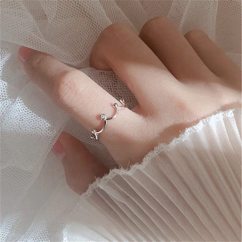 

New Fashion Hot Sale Crown Rings For Women 100% Genuine 925 Sterling Silver Cubic Zirconia Elegant Jewelry Thin Ring