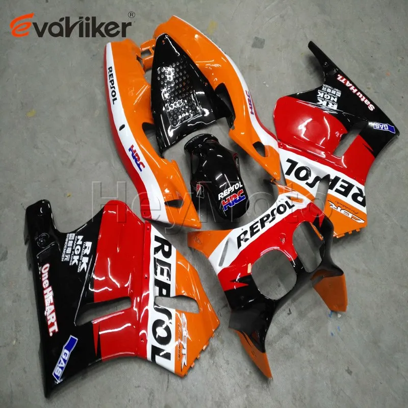 Капот мотоцикла на заказ для VFR400R NC30 1989 1993 ABS обтекатель корпуса мотоцикла+ 5 подарков+ оранжевый H2