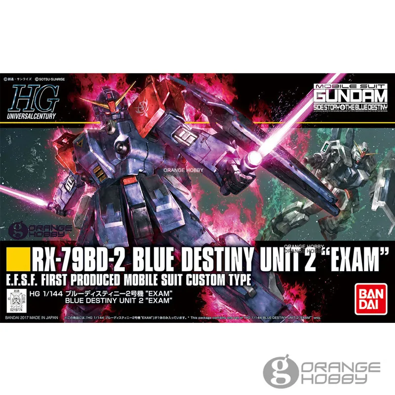 

OHS Bandai HGUC 208 1/144 RX79BD2 Blue Destiny Unit 2 Exam E.F.S.F First Produced Mobile Suit Assembly Model Kits