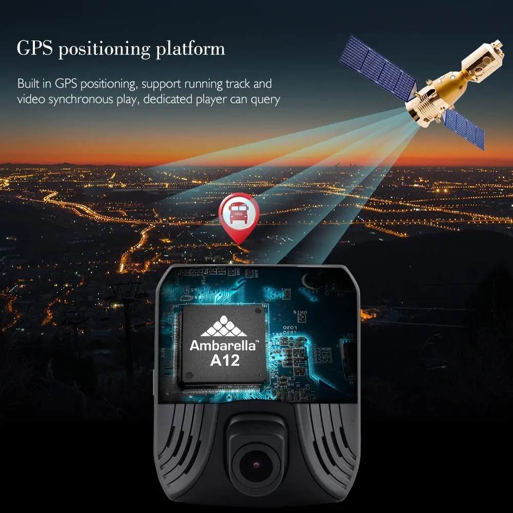 Azdome DAB211 Ambarella A12 автомобиля регистраторы 2 К 1440 P супер Ночное видение приборной