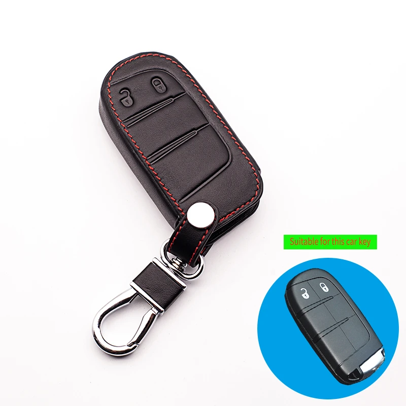Кожаный чехол для автомобильного ключа Fiat Dodge Journey JCUV JEEP Grand Cherokee Wrangler Commander Compass
