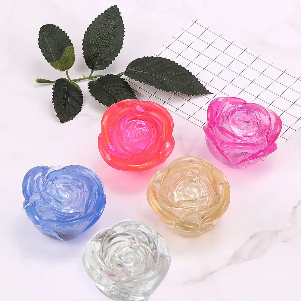 1pc Fashion Romantic Pretty Crystal Rose Flower Shape LED Light