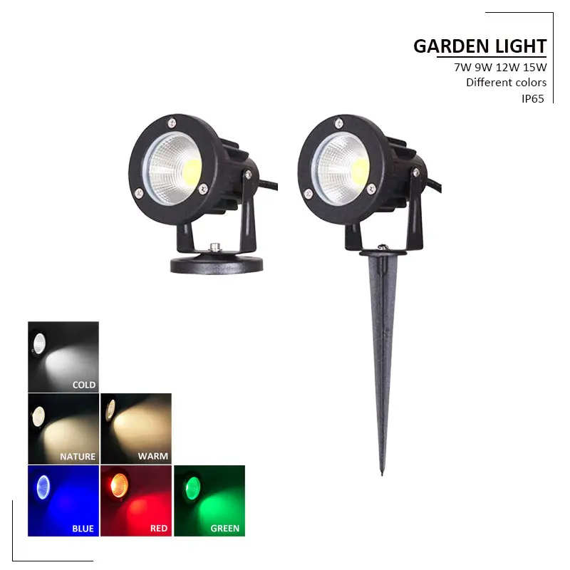 Dimmable LED Spike Spot Light Outdoor Spotlight Landscape Garden Yard Path Lawn Lamps Dimmable 15w 12w Outdoor Grounding Light 