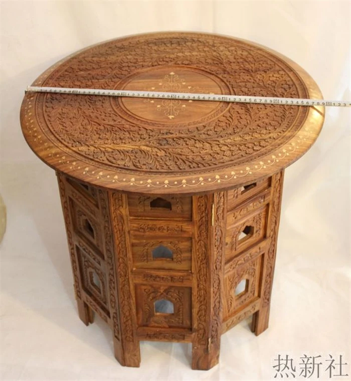 Pakistan imported wood carving table antique wood pure handmade coffee