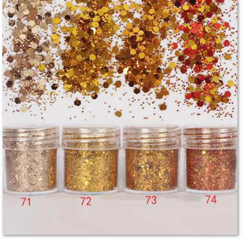 

4 Boxes/ in one 10ml Shiny golden series Nail Glitter Powder Sequins Powder For Nail Art UV Resin Jewelry Glitter Powder DIY