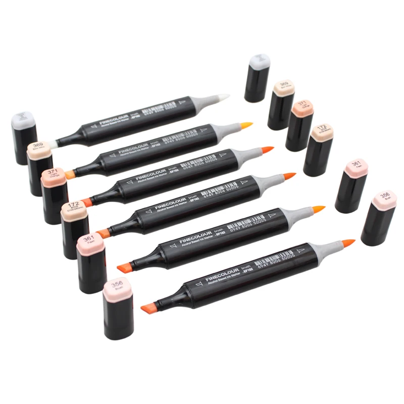 Finecolour мягкие ручки для кистей художественные маркеры тона кожи Аниме Манга